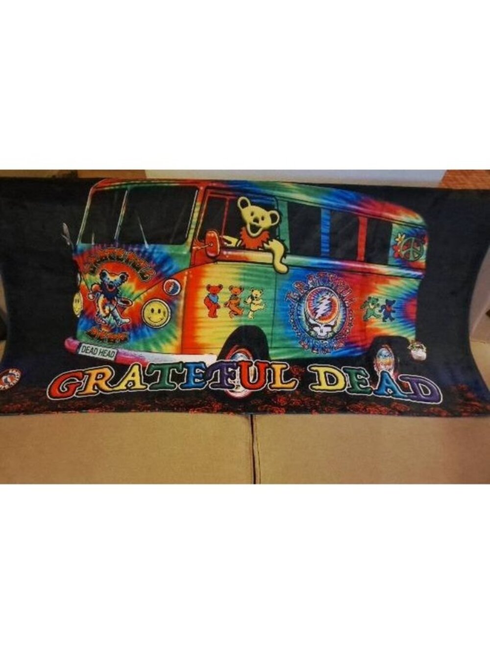New Tie Dye Bear Skull Grateful Dead Beach Bath Pool Gift Towel Cotton Van Bus